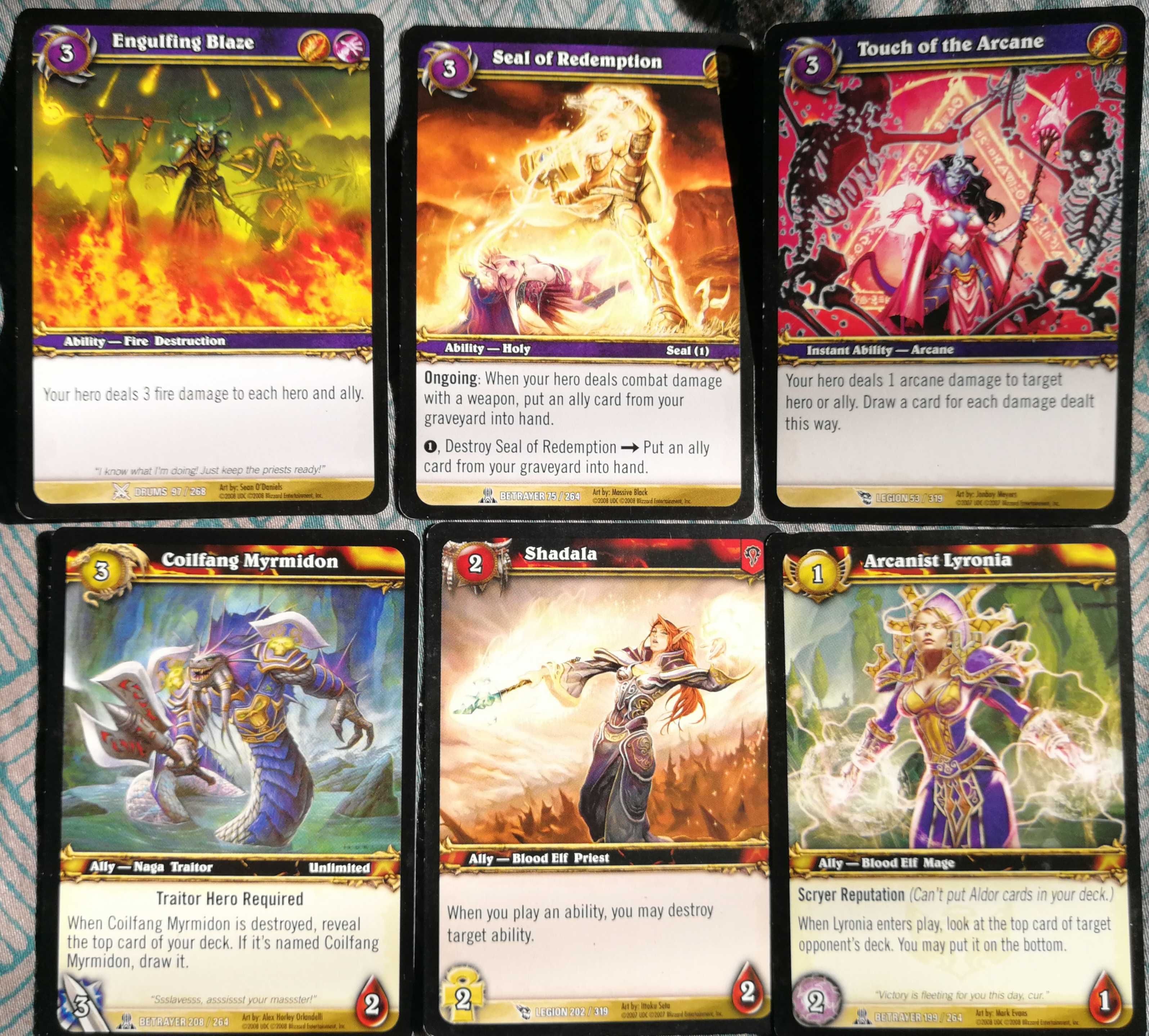 World of Warcraft WoW battle deck karty 6 różnych kart