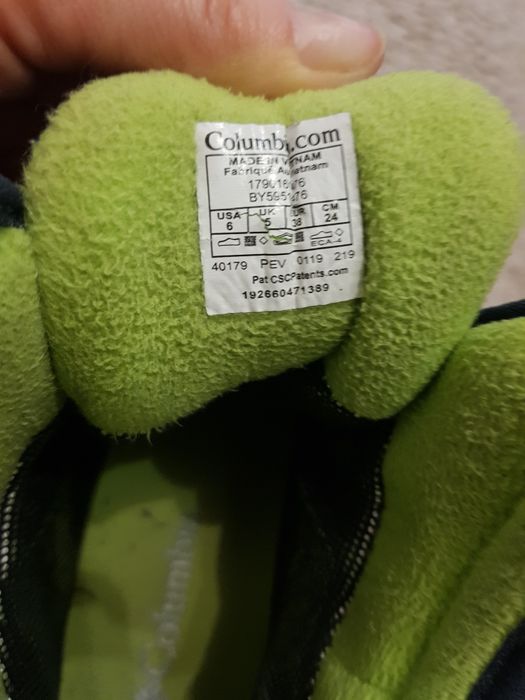 Зимние ботинки Columbia 24см.