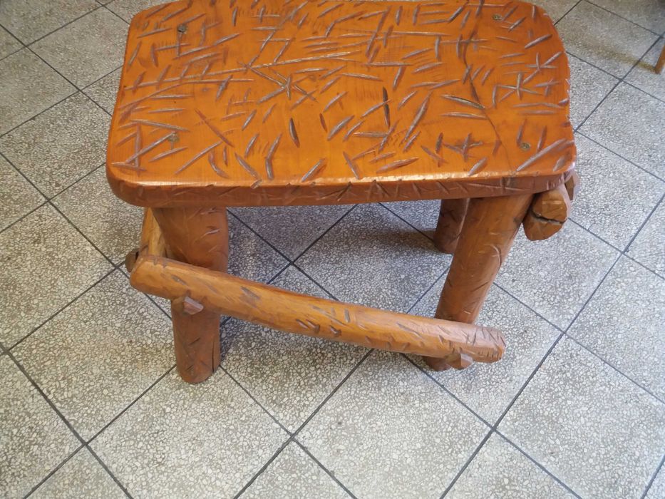 Taboret stół stolik drewno góralski styl
