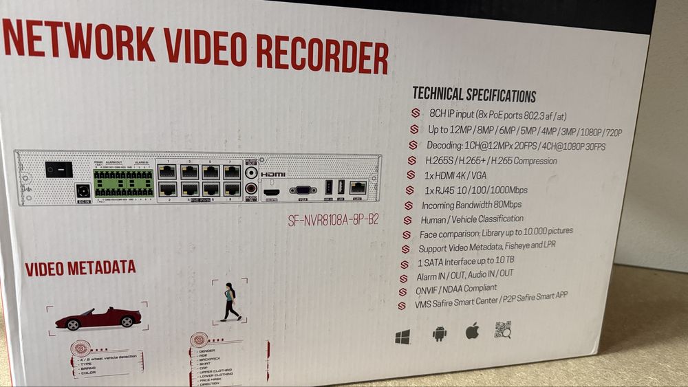 Gravador de CCTV 8canais Safire Smart