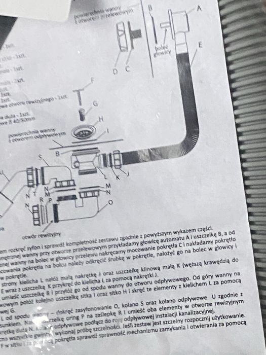 Syfon do wanny z automatem