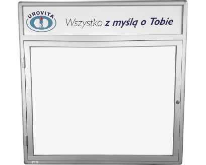 Gablota ogłoszeniowa z fryzem- wolnostojąca, sołecka. Promocja.