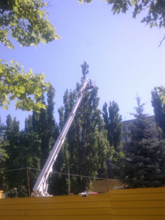 Аренда услуги автовышки 15-42м ,высотные работы, спил деревьев и.т.д.