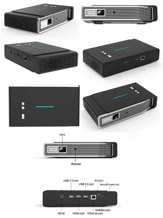 Projektor LED DLP android WiFi BT HD 4K 3D WiFi