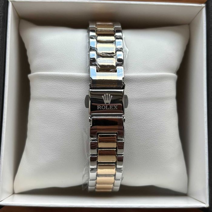 Жіночий годинник Rolex на браслеті комбінованого кольору з датою