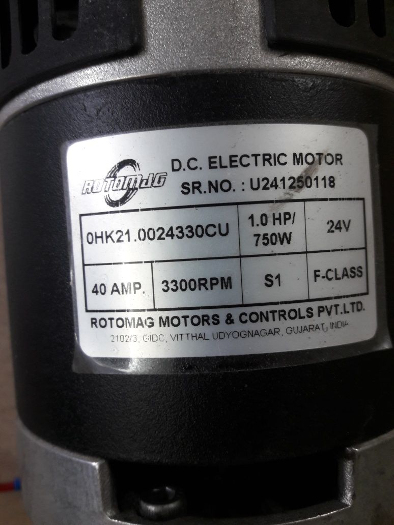 Silnik Rotomag 0HK21  24 V / 1 KM / 0,75 KW  3300 obr/min