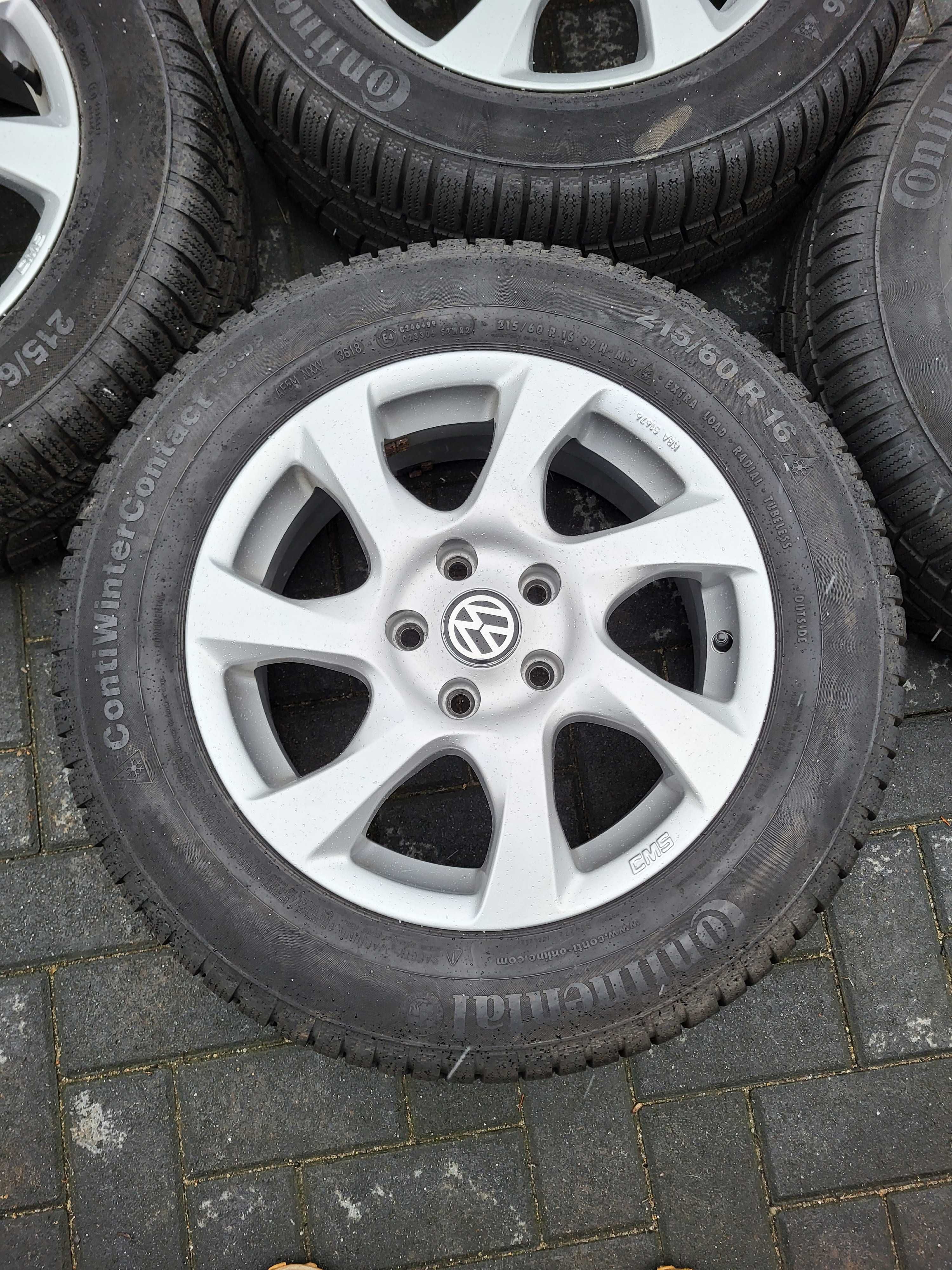 K228 Koła zimowe 16 Cali 5x112 Continental 215/60/16 8mm 22r VW Passat