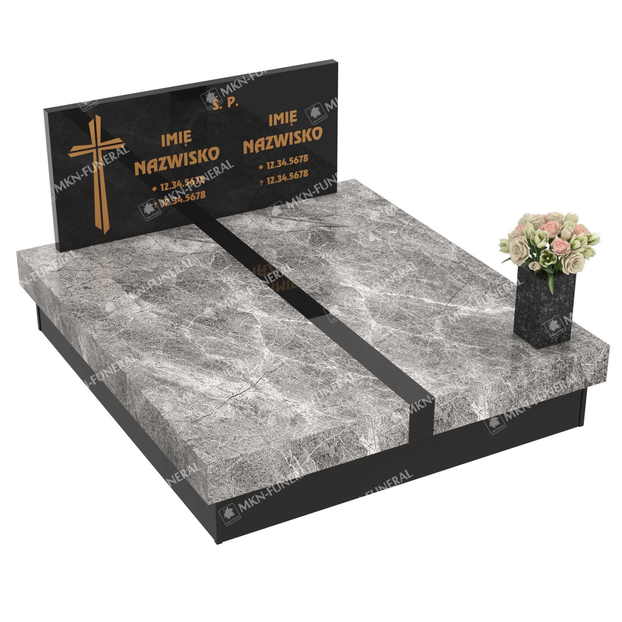 Solidne i eleganckie nagrobki kompozytowe, podwójne.