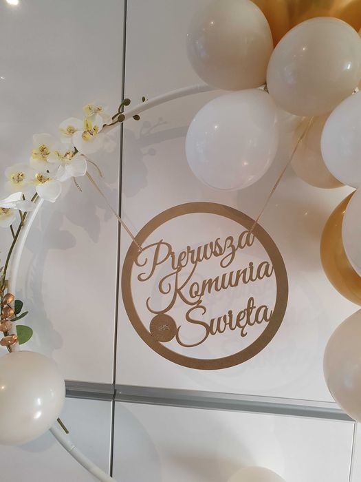 Dekoracja koło balony komunia
