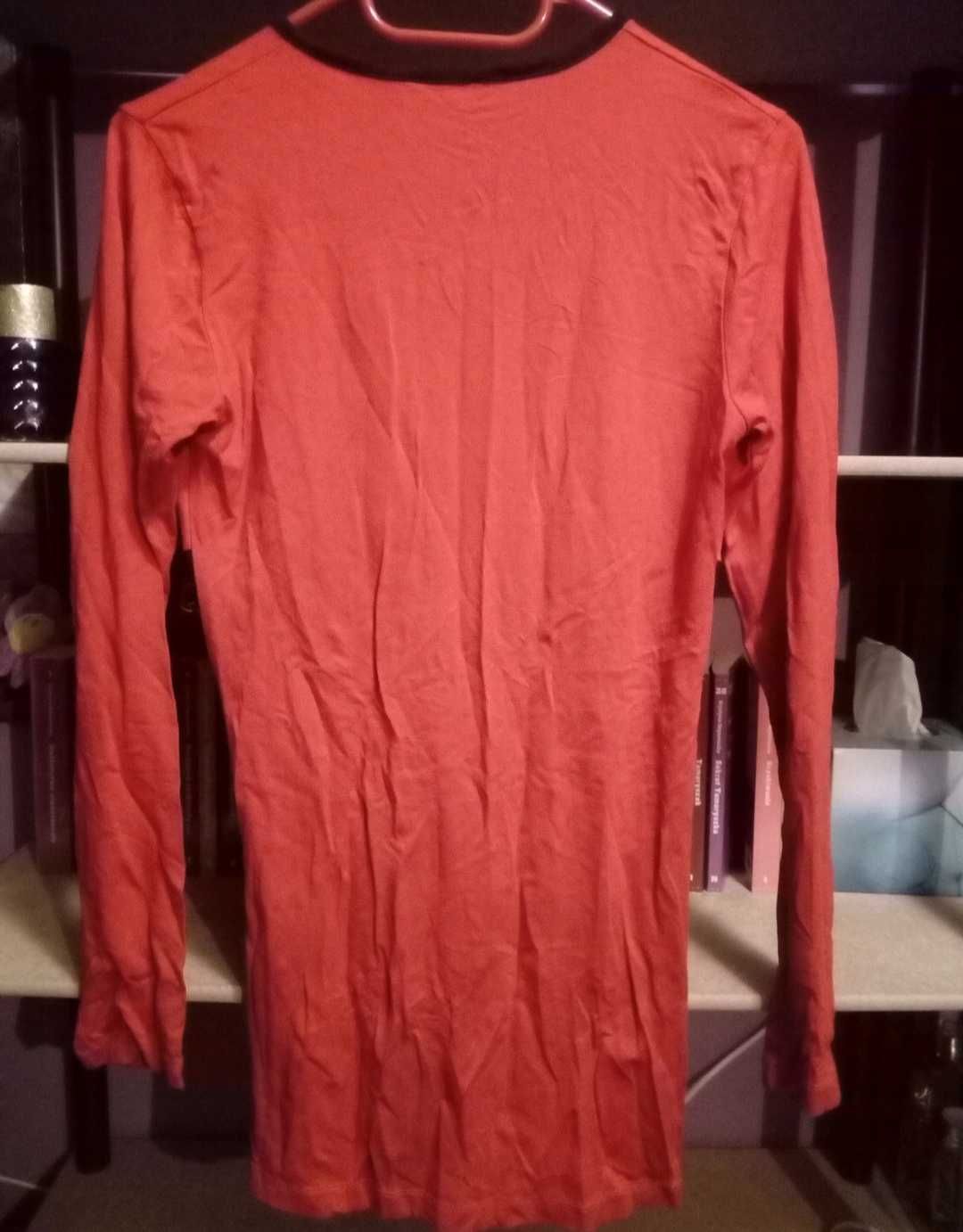 2-pak czerwony sweter sweterek błyszczący + tunika bluzka S/M