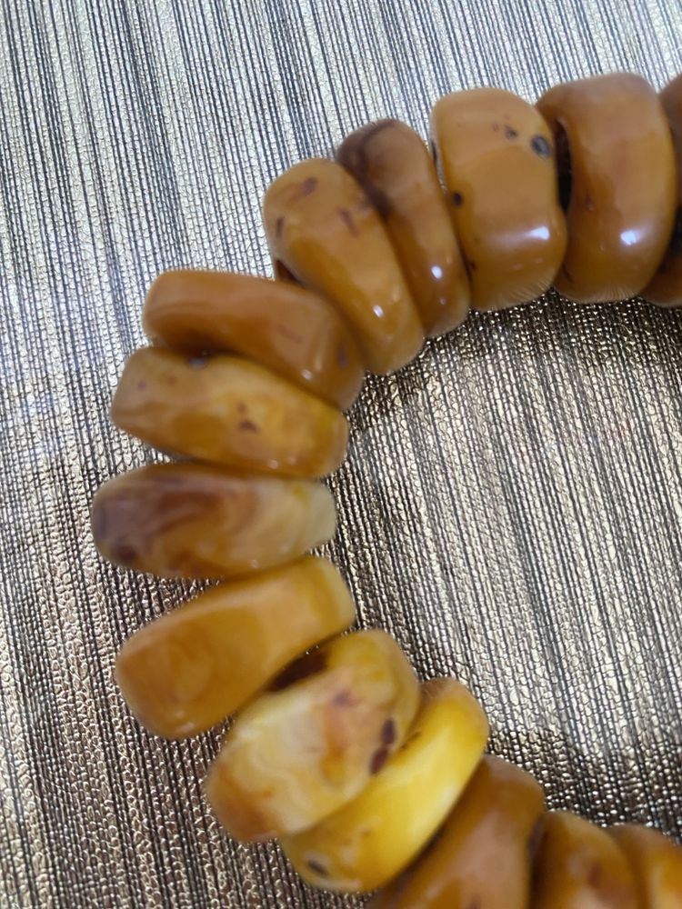 Pulseira masculina antiga cera de abelha original pedra ábaco contas