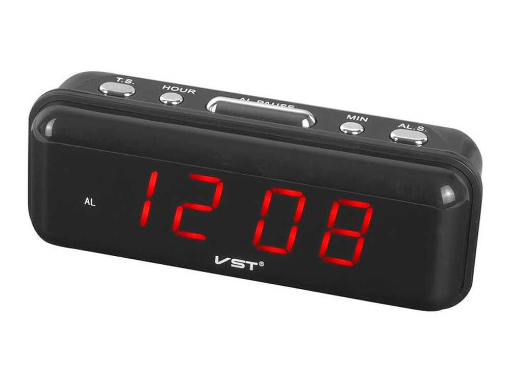 Budzik zegar elektroniczny sieciowy LED alarm