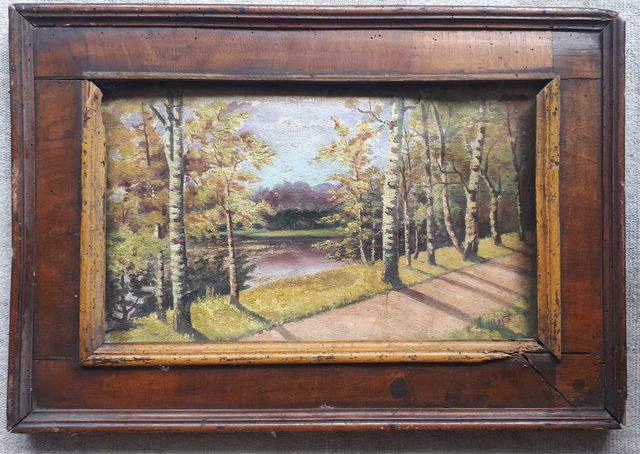 Картина пейзаж в деревянной раме
