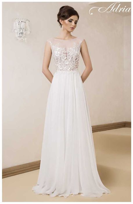 Suknia ślubna 36 z jedwabiem, ręcznie zdobiona