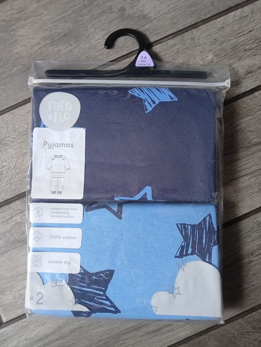 2 pak piżamy, piżama niemowlęca, piżama dwuczęściowa, 62-68 cm, 3-6 m