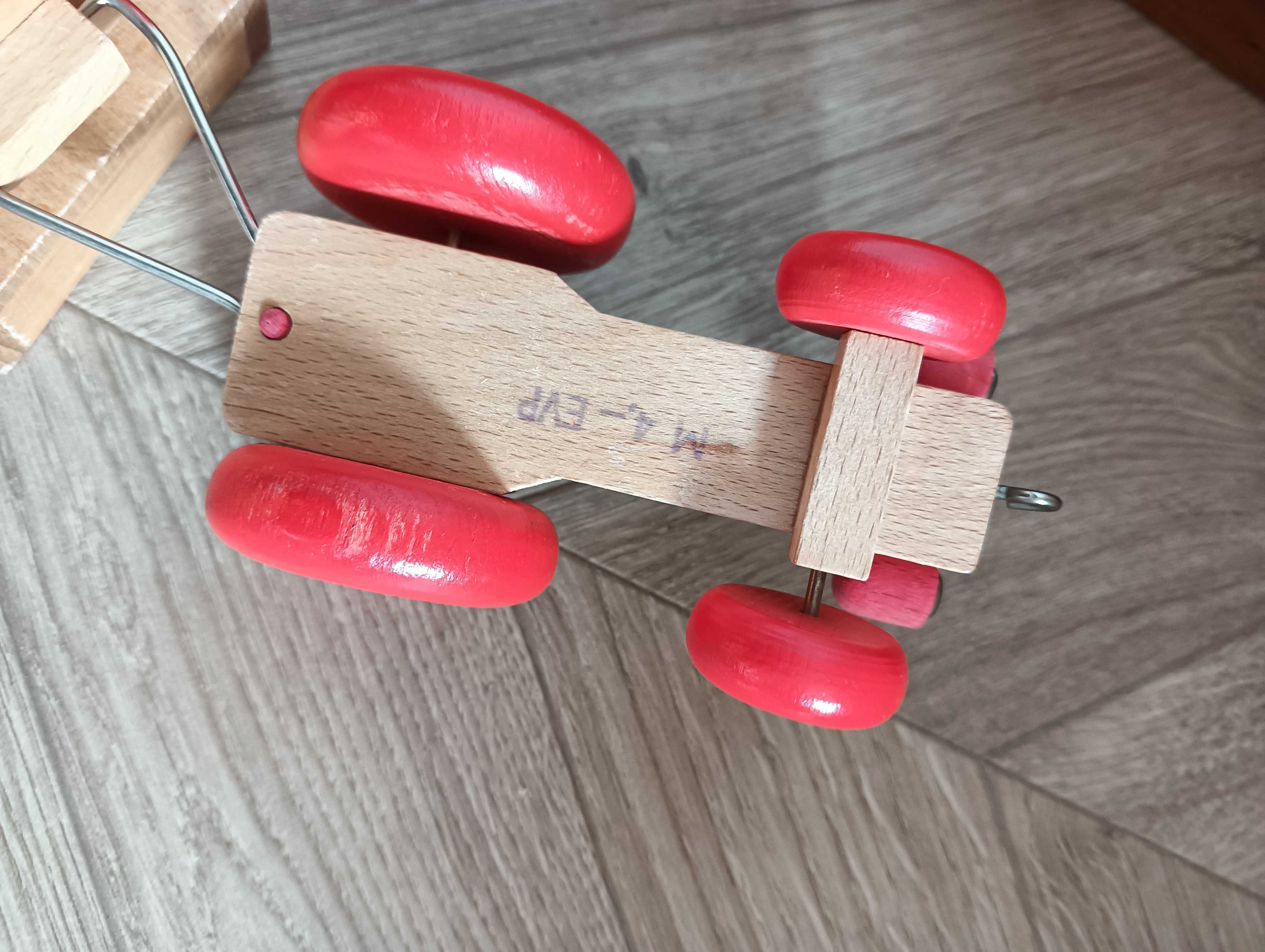Drewniany traktor traktorek z przyczepką