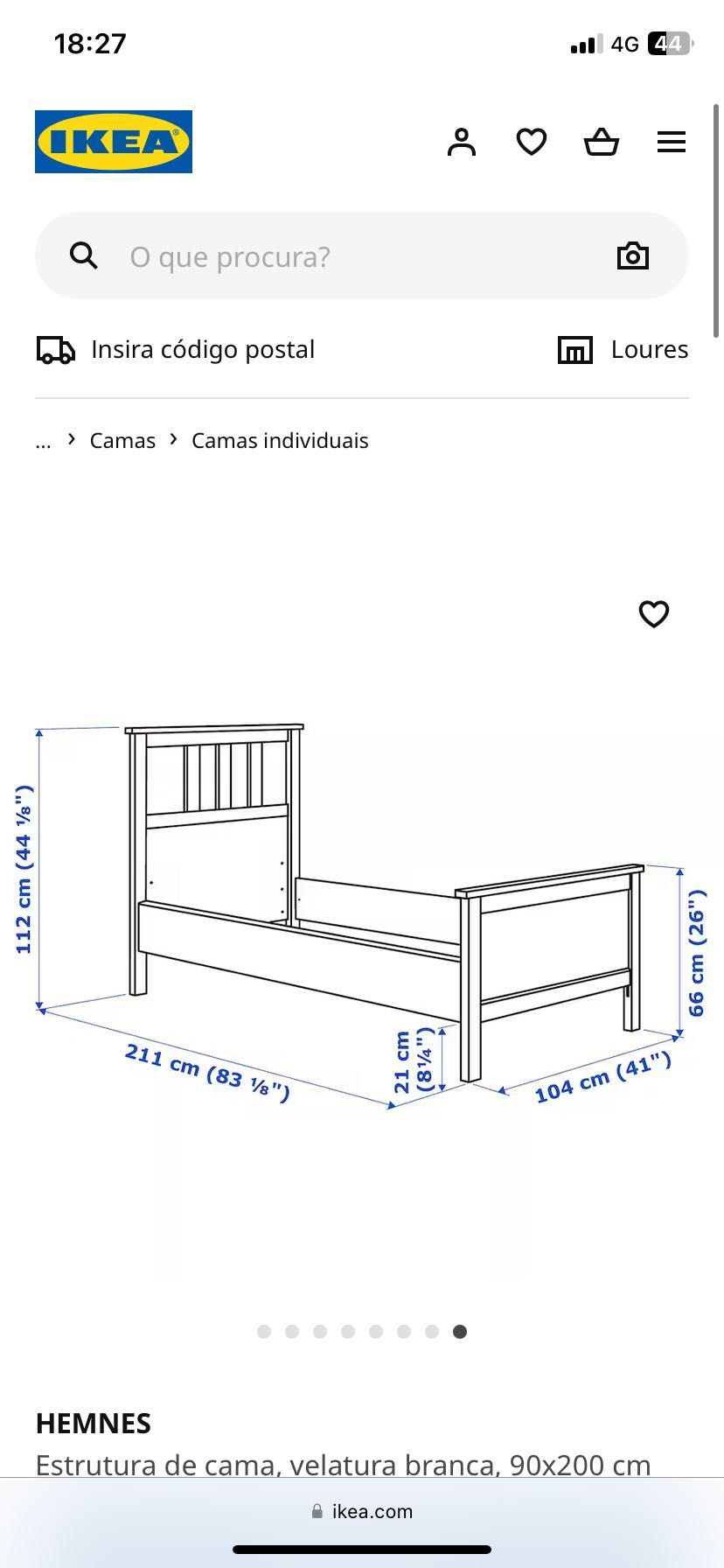 Cama Hemnes IKEA - Cama Solteiro