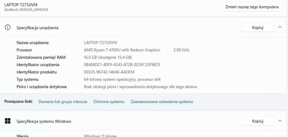 Laptop 14" Asus ZenBook UM42I