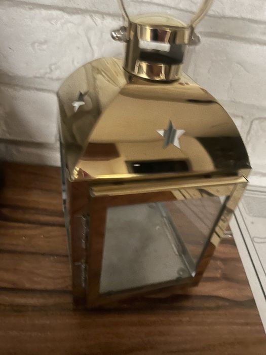 Glamour zloty lampion i swieczniki home you