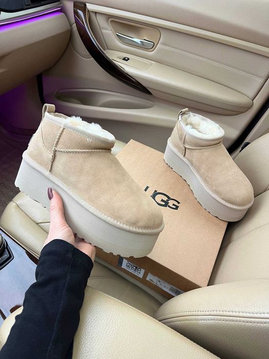 Уггі UGG Ultra Mini Beige Platform Угг 5 см (36-40)