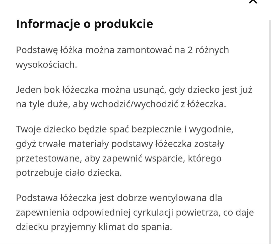 Łóżeczko Guliwer IKEA nowe