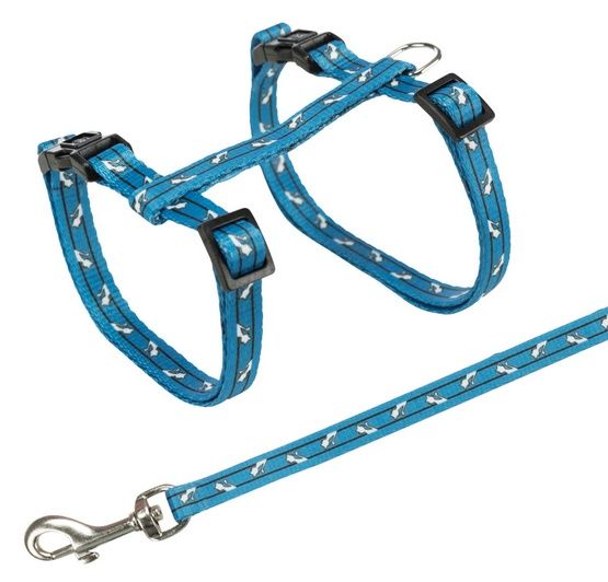 Regulowane szelki spacerowe ze smyczą 120cm dla kota - Trixie 27-45cm