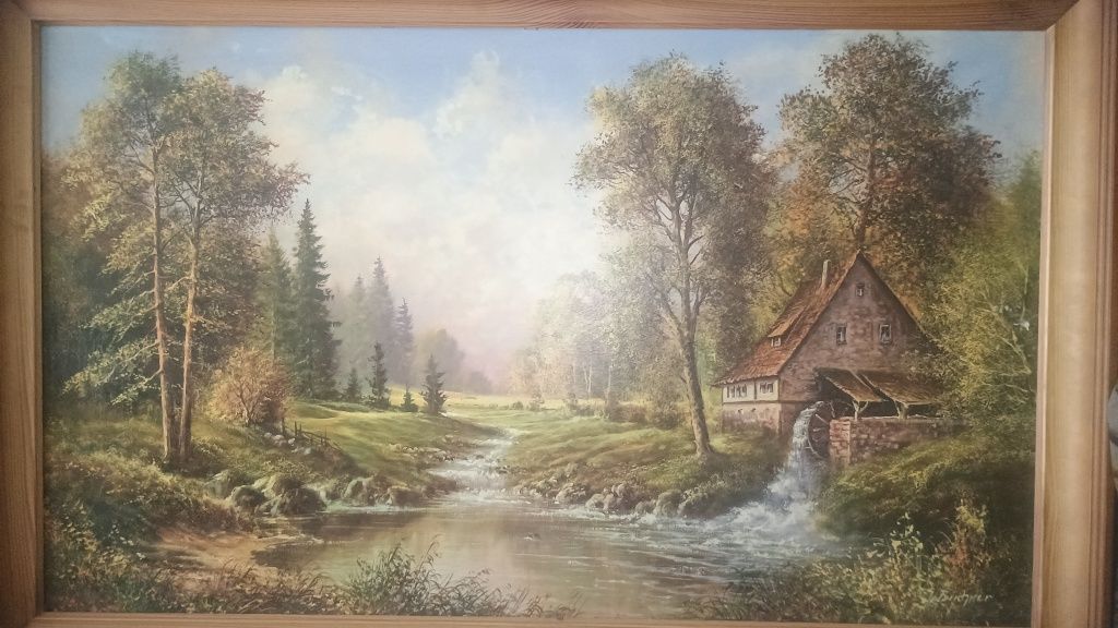 Obraz dom nad potokiem