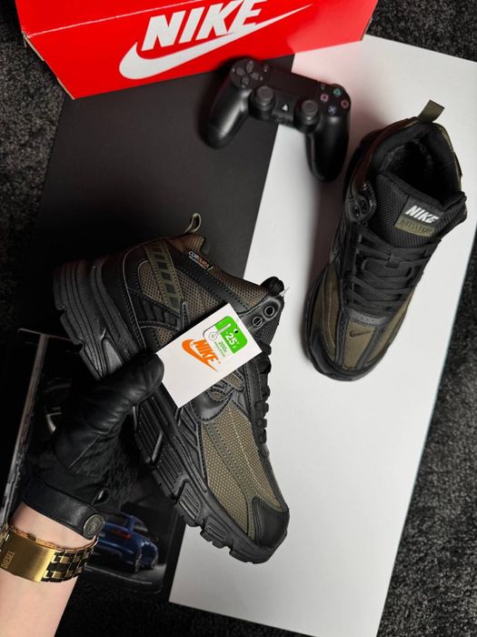 Чоловічі кросівки найк на хутрі Nike Initiator High Fur Khaki Black