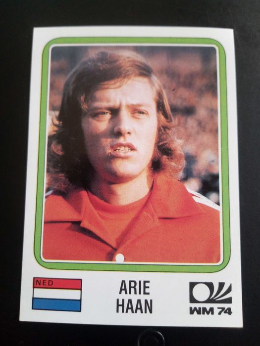Cromo Panini World Cup Story de Arie Haan no Mundial 74 na Alemanha