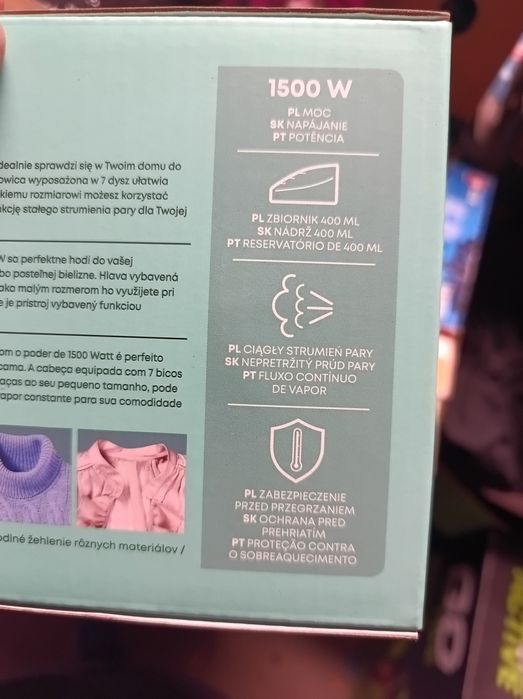 Nowa parownica do ubrań 1500 w