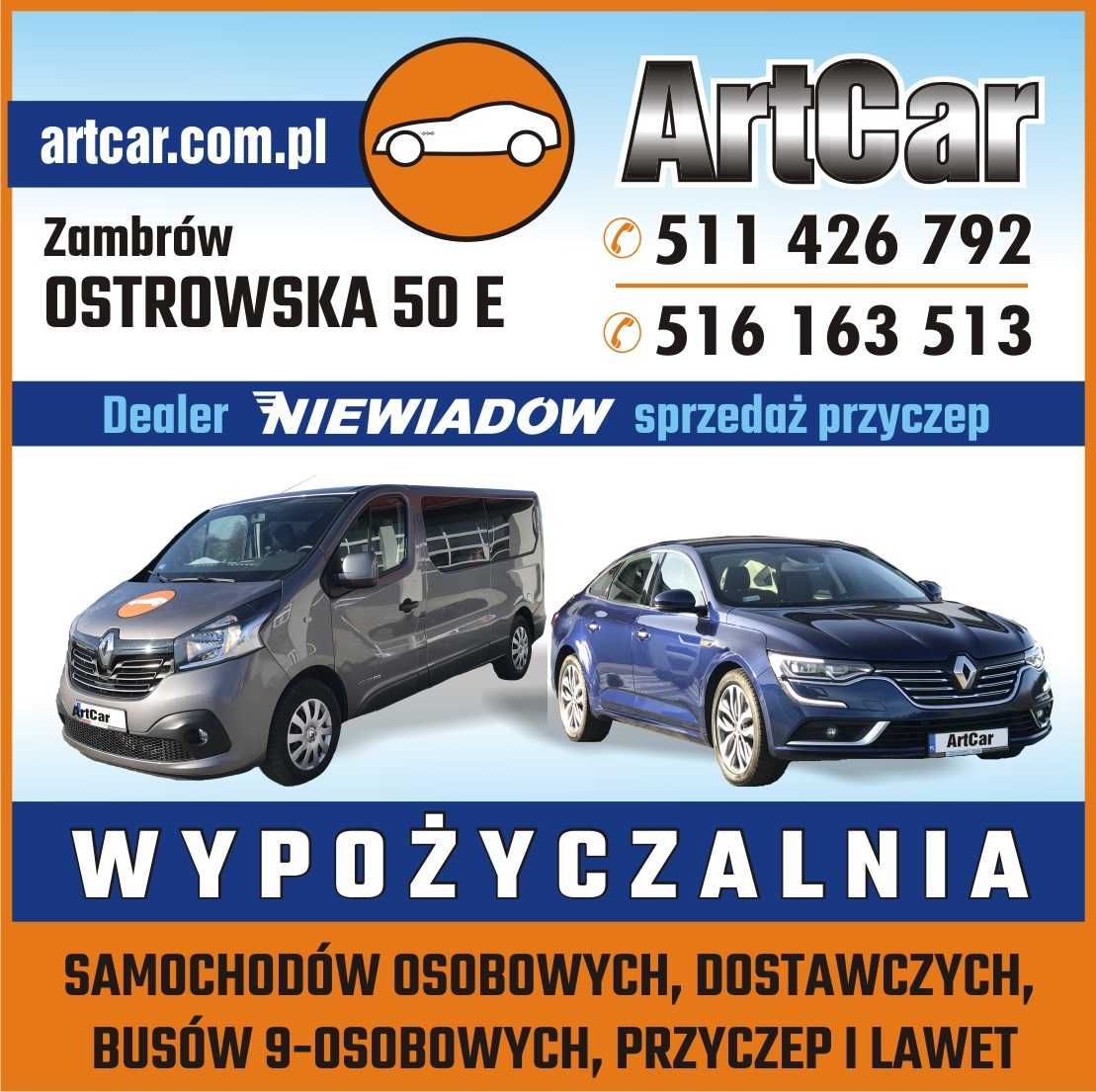 Wypożyczalnia Samochodów Bus Kontener Winda Renault Master