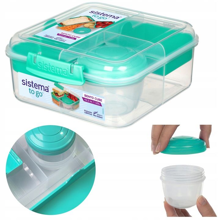 Śniadaniówka Sistema Lunchbox Pojemnik Box Bento 1250 Ml Z Przegródkam