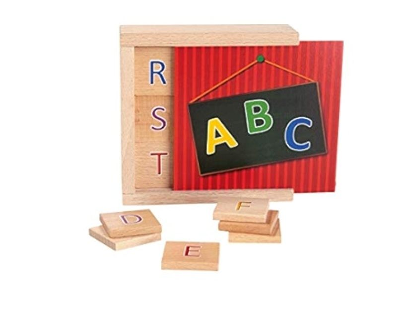 Drewniana gra edukacyjna cyfry liczby litery  alfabet