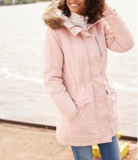 B.P.C parka różowa z futerkiem damska 50.