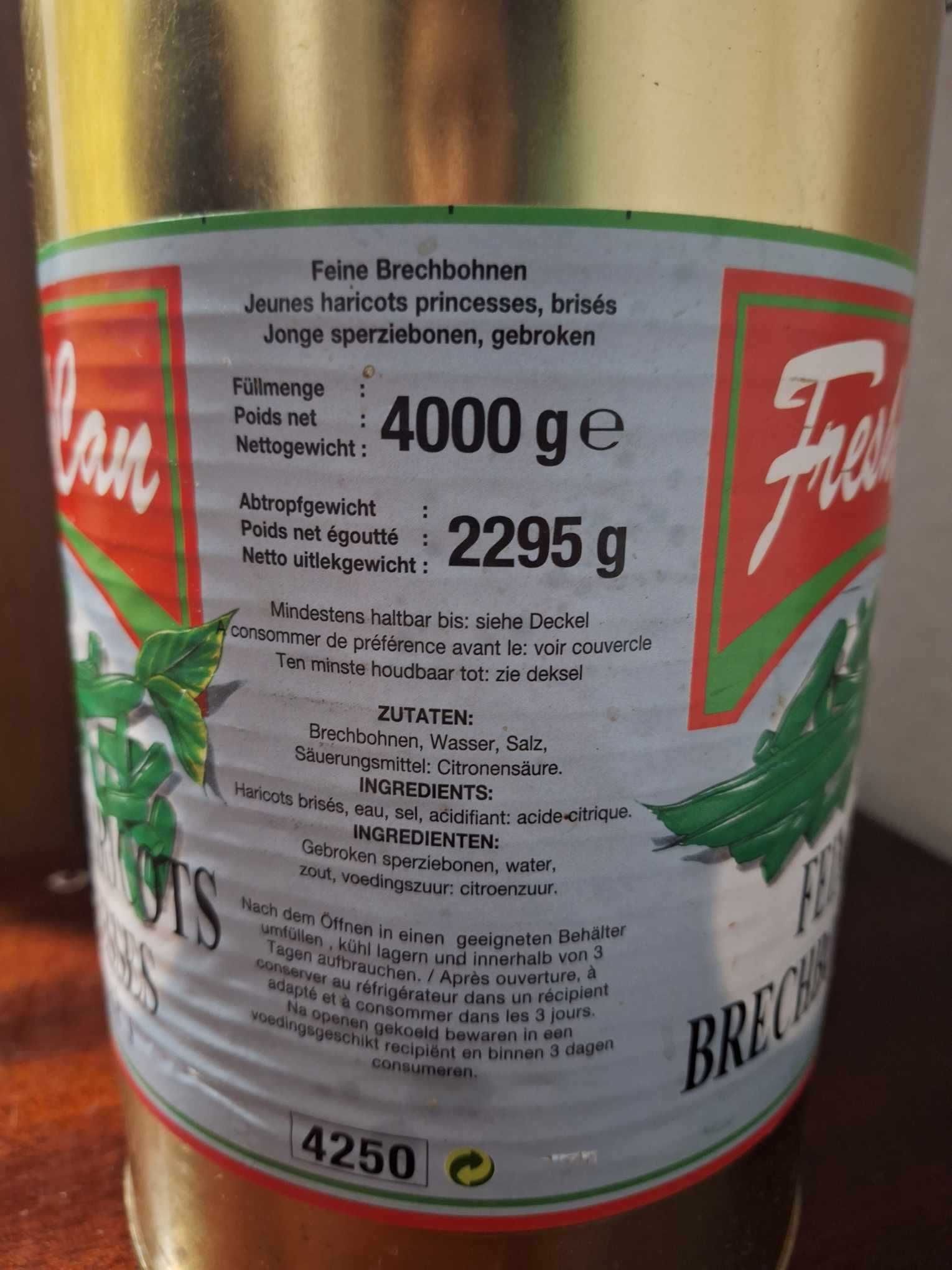 Консерва "Зеленая фасоль",вес  - 4000гр, импорт - Бельгия (FreshCan)