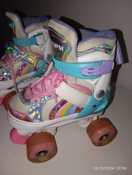 Patins Quad Criança tamanho pequeno 26-29 com luzes nas rodas