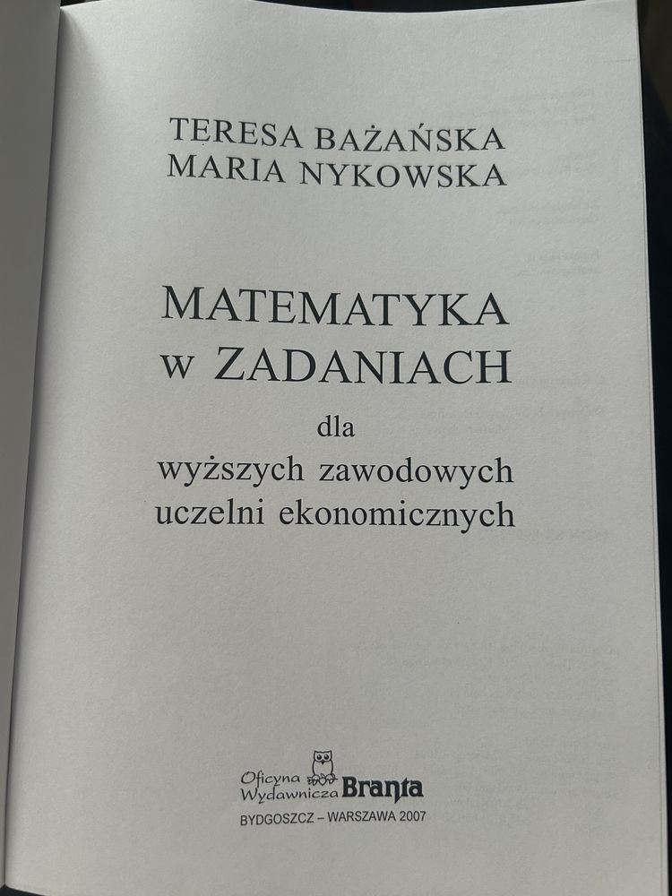 Matematyka w zadaniach teresa bazanska nykowska