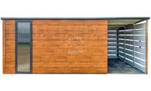 Schowek domek ogrodowy 4x3m wiata 2mokno drewnopodobny antracyt ID805