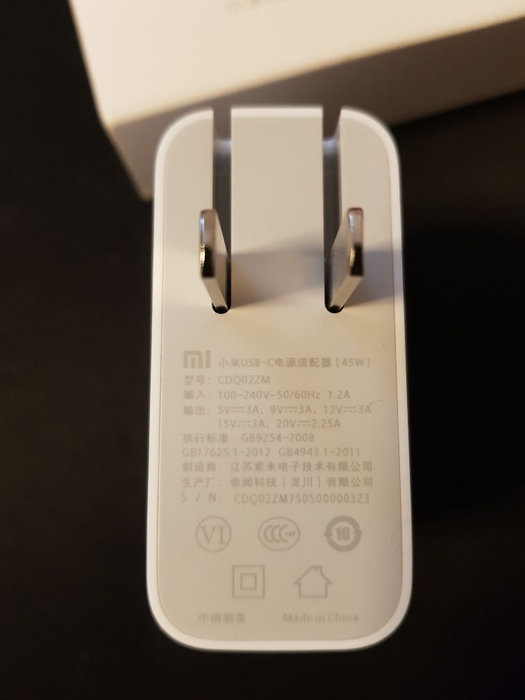 transformador carregador xiaomi 45w usb c