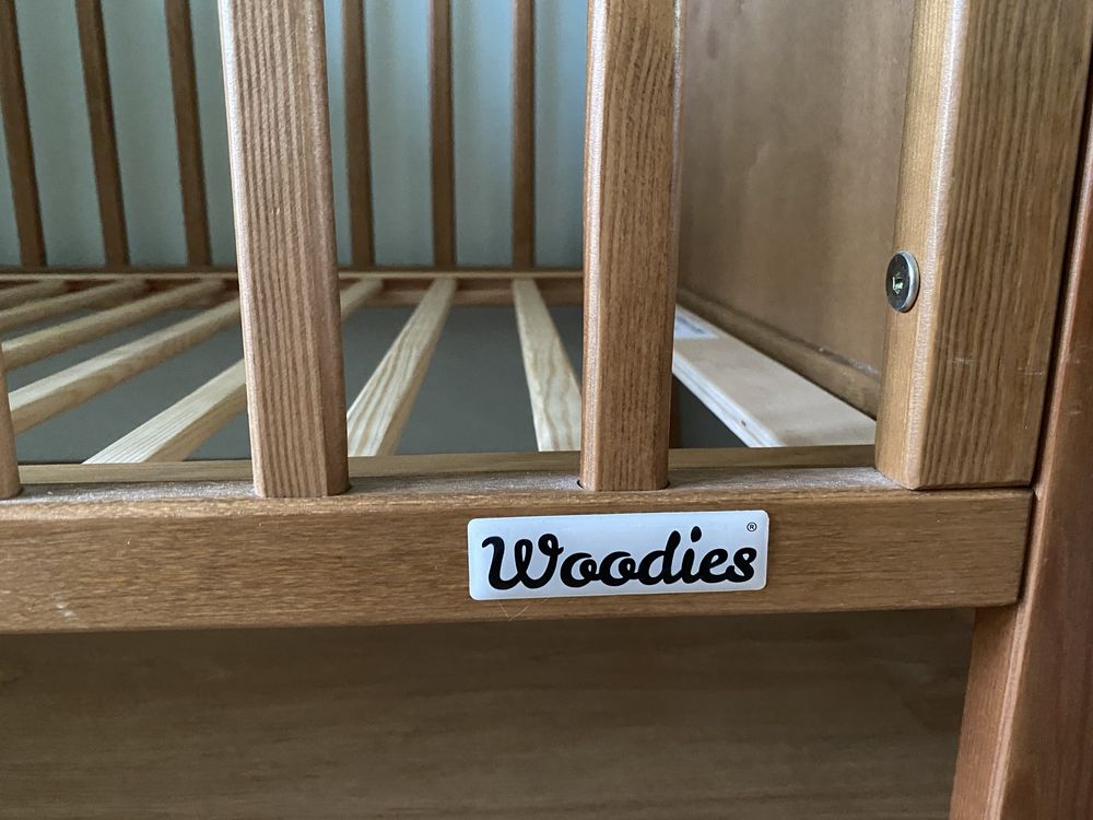 Łóżeczko dziecięce Woodies noble cot vintage 120x60 z materacem