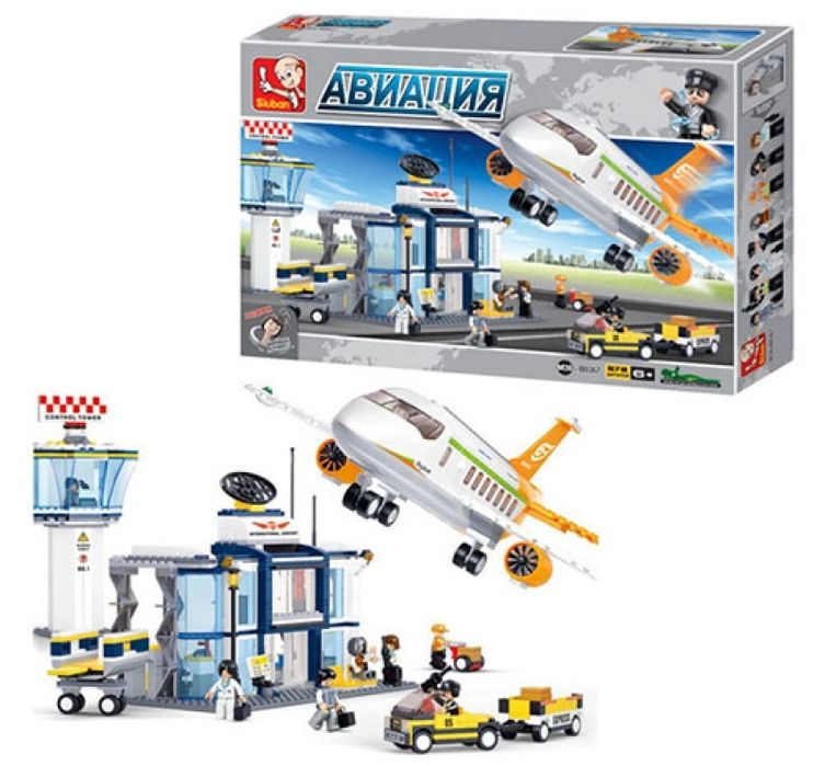 Конструктор Sluban M38-B0367 Аэропорт Самолёт 678 дет