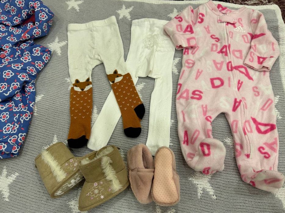 Комплект пакет одягу куртка джинси боді колготи шапка 3-9 місяців