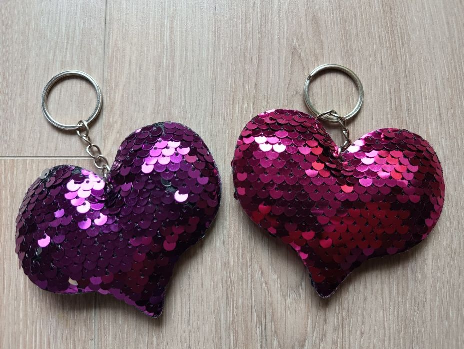 Breloczek serce para cekiny shine blyszczace