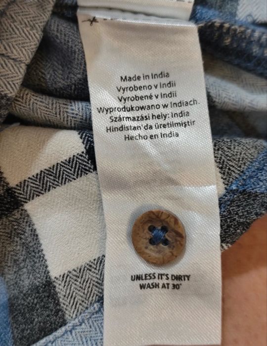 Koszula chłopięca w kratkę z długim rękawem F&F, 100% bawełna