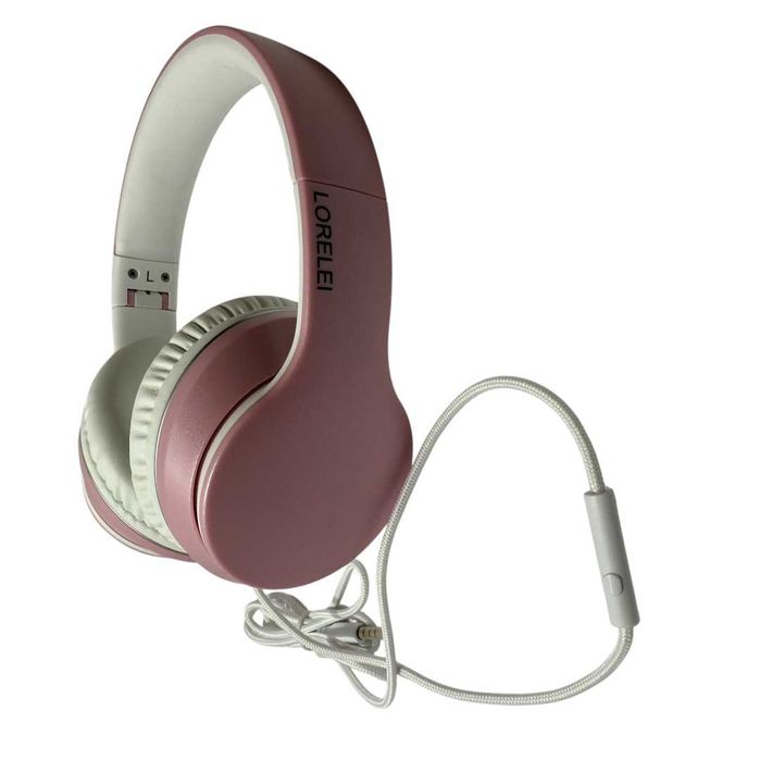 Różowe Słuchawki Przewodowe, Nauszne Loreli X6 Różowe