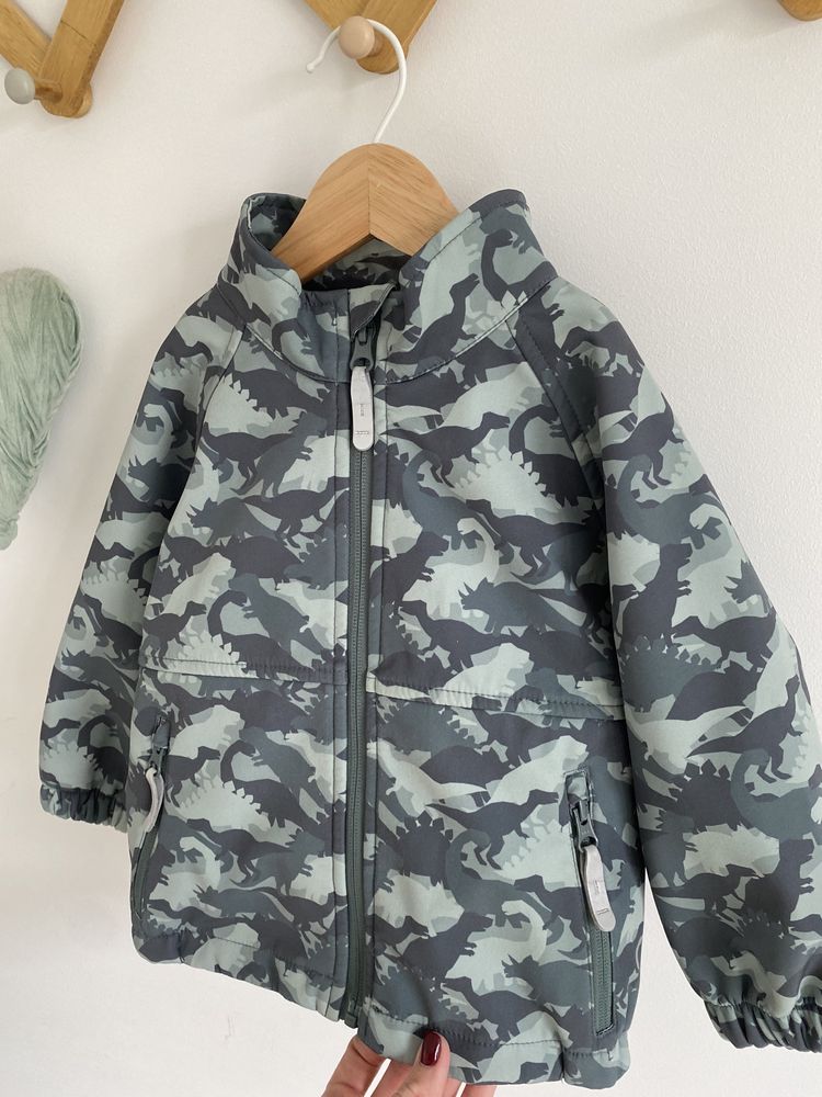 Kurtka softshell 86 w dinozaury friends jak lindex miętowa zielona
