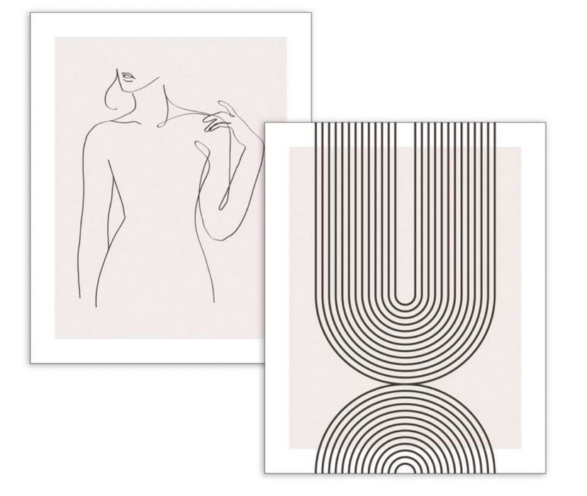 Zestaw plakatow 2 szt. Kobieta abstrakcja line art 50x70 cm