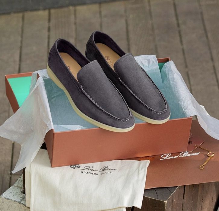 р36-45 Лофери Loro Piana Loafers Grey Blue Brown Beige