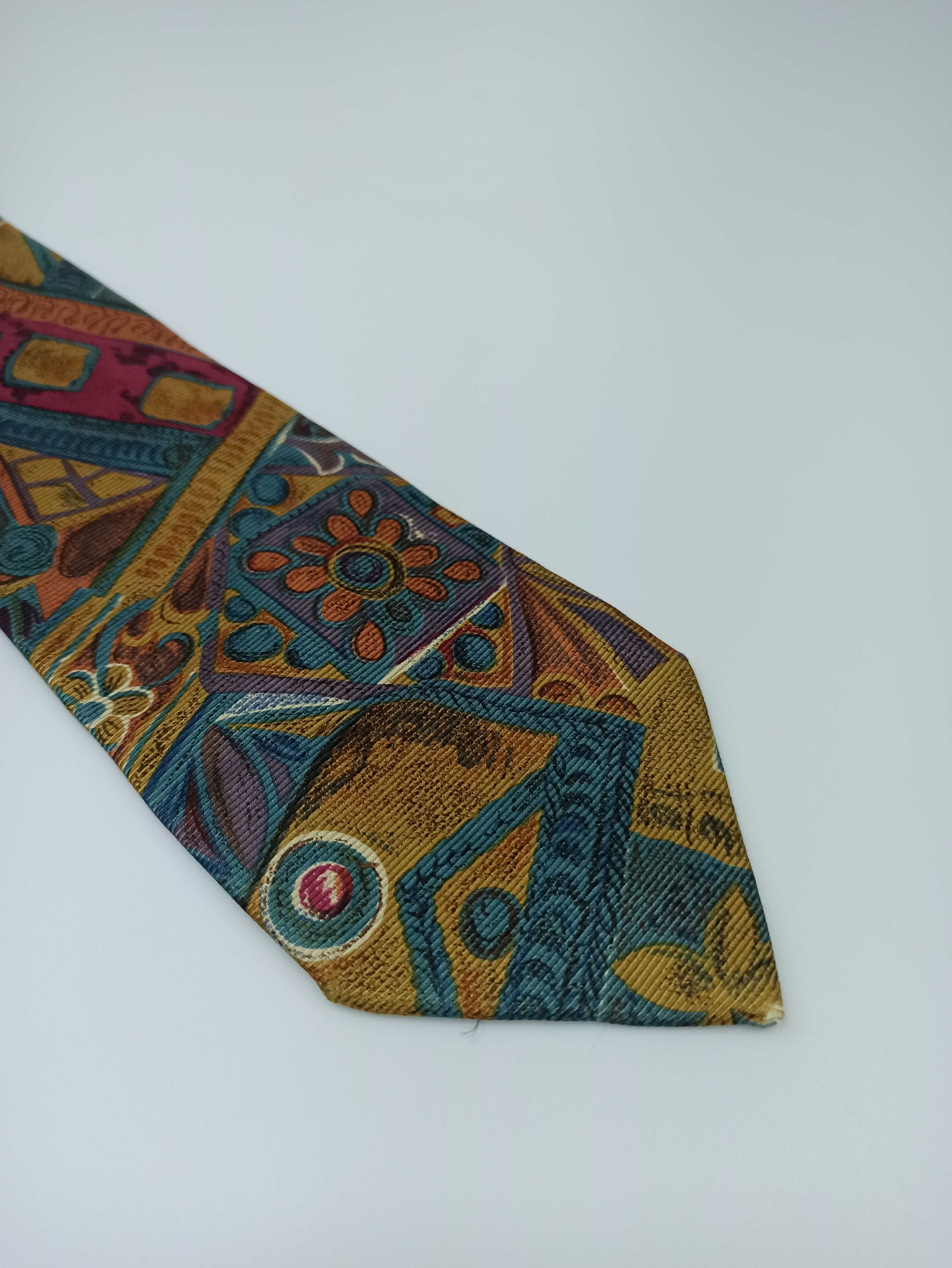 Borsalino kolorowy jedwabny krawat w kwiaty wa23