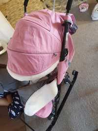 Санки і чохол дитячі з колесами коляска ремені бу шапка шарф сидіння